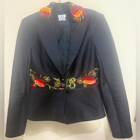 Sera B of New York exquisite vintage beaded / embroidered 100% silk blazer sz 4 - Picture 5 of 15